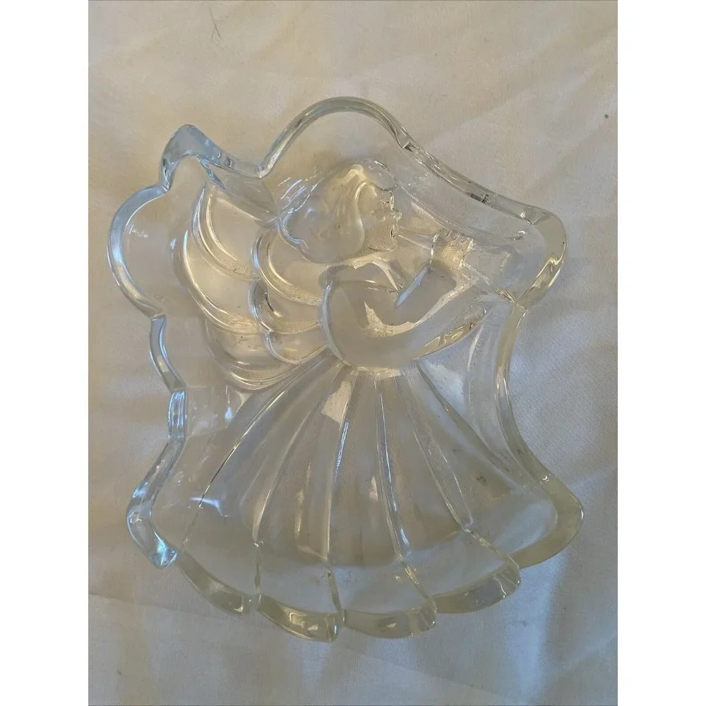 VTG 80s 90s Mikasa Christmas Angel Trinket Candy Dish‎ 7.5